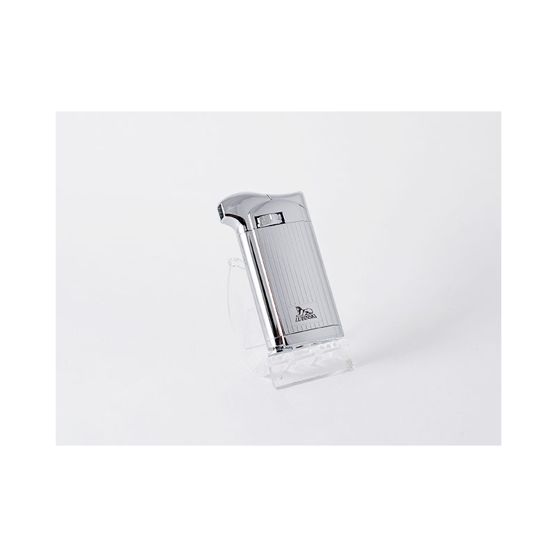 ACCENDINO LUBINSKI PER PIPA PIPER'S DELIGHT PIEZO - CROMO LINEE VERTICALI CON PIGINO/CURAPIPE