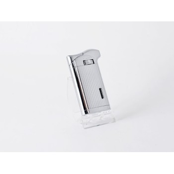 ACCENDINO LUBINSKI PER PIPA PIPER'S DELIGHT PIEZO - CROMO LINEE VERTICALI CON PIGINO/CURAPIPE