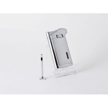ACCENDINO LUBINSKI PER PIPA PIPER'S DELIGHT PIEZO - CROMO LINEE VERTICALI CON PIGINO/CURAPIPE