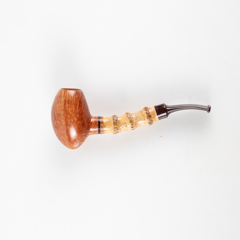 PIPA IN FUMO VERITAS RIBOLLA GIALLA LISCIA HALF BENT EGG INSERTO BAMBOO PIPA IN FUMO VERITAS RIBOLLA GIALLA LISCIA HALF BENT EGG INSERTO BAMBOO