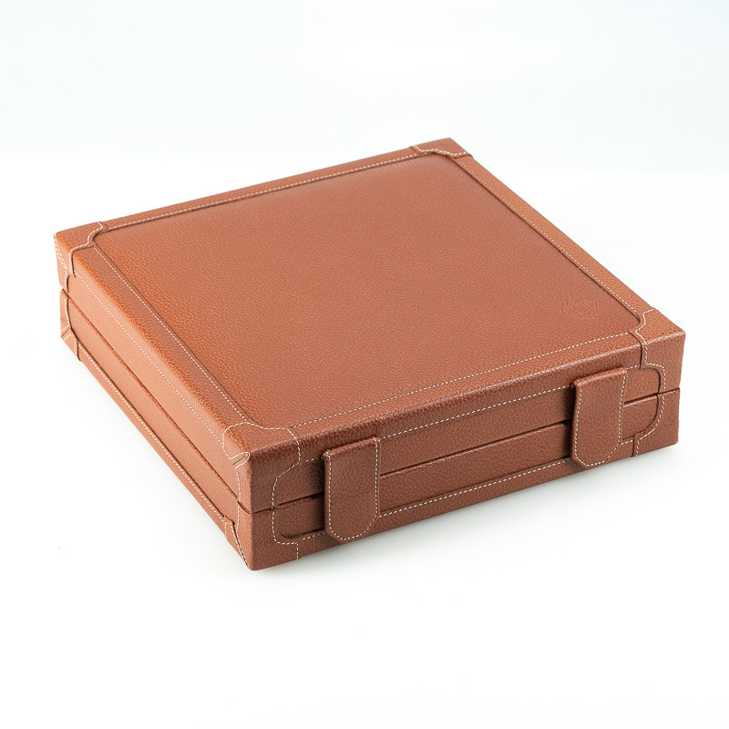 HUMIDOR DA VIAGGIO CARTUJANO PELLE MARTELLATA COLOR CUOIO
