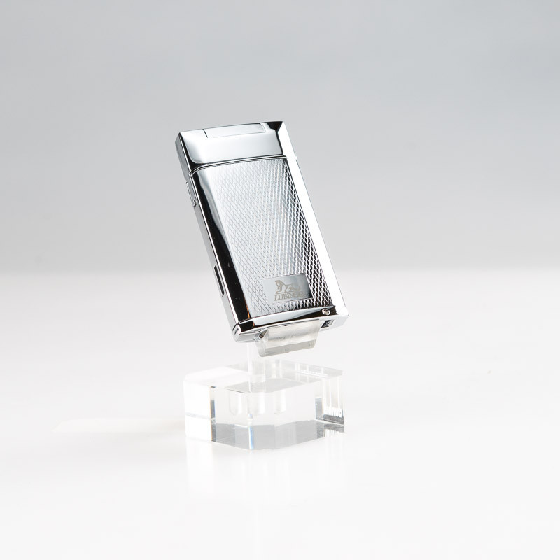 ACCENDINO LUBINSKI TORINO JET FLAME - CROMO GRANA DI RISO CON BUCASIGARI