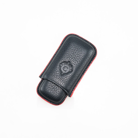 PORTASIGARI DA TASCA CARTUJANO TOSCANO BLUE NAVY PROFILI ROSSI 2 POSTI