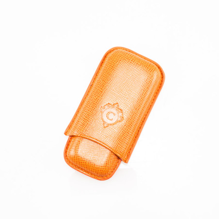 PORTASIGARI DA TASCA CARTUJANO TOSCANO ARANCIONE SAFFIANO 2 POSTI