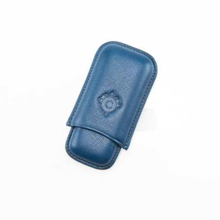 PORTASIGARI DA TASCA CARTUJANO TOSCANO AZZURRO SAFFIANO 2 POSTI