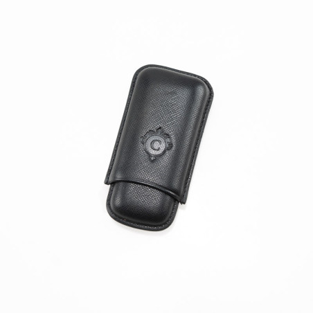 PORTASIGARI DA TASCA CARTUJANO TOSCANO NERO SAFFIANO 2 POSTI