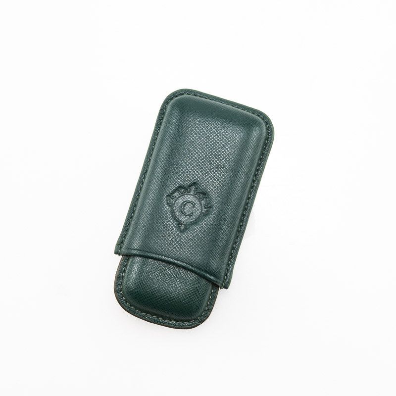 PORTASIGARI DA TASCA CARTUJANO TOSCANO VERDE SAFFIANO 2 POSTI