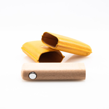 PORTASIGARI DA TASCA CARTUJANO TOSCANO GIALLO CON UMID. 2 POSTI