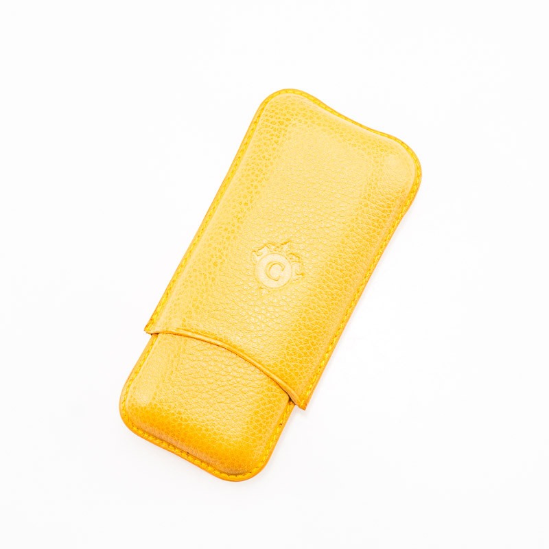 PORTASIGARI DA TASCA CARTUJANO TOSCANO GIALLO CON UMID. 2 POSTI