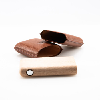 PORTASIGARI DA TASCA CARTUJANO TOSCANO COLOR CUOIO CON UMID. 3 POSTI