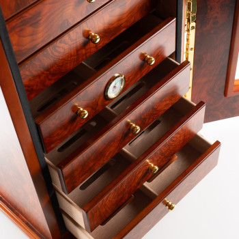 VETRINA LUBINSKI 7 CASSETTI RADICA OLMO