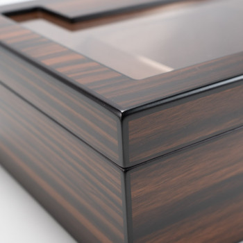 HUMIDOR LUBINSKI CON SET CIGAR EBANO MATT - CON VETRO