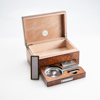 HUMIDOR PER TOSCANO LUBINSKI CON SET CIGAR RADICA OLMO