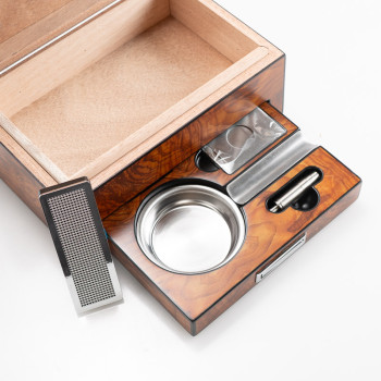 HUMIDOR PER TOSCANO LUBINSKI CON SET CIGAR RADICA OLMO