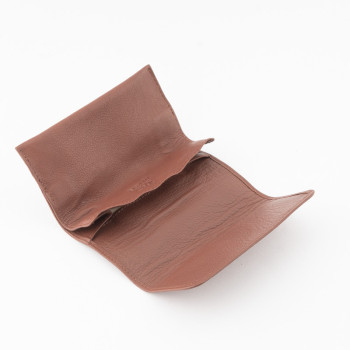 BUSTA PORTATABACCO LUBINSKI AVVOLGIBILE PICCOLA NAPPA COGNAC