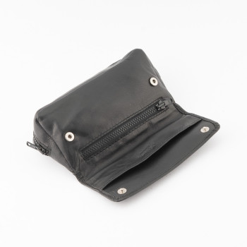 BUSTA PORTAPIPE SASIENI NAPPA NERA 2 BOTTONI - 2 PIPE