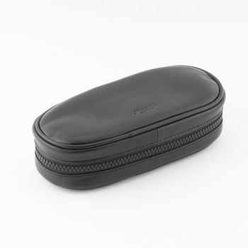 BUSTA PORTAPIPE SASIENI A BAULETTO NAPPA NERA - 2 PIPE