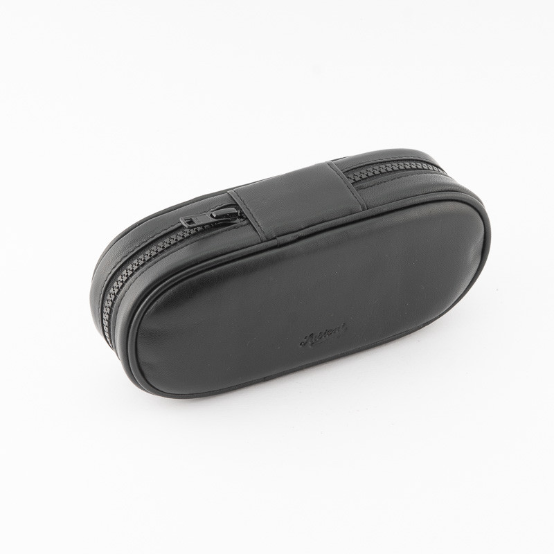 BUSTA PORTAPIPE SASIENI A BAULETTO NAPPA NERA - 2 PIPE