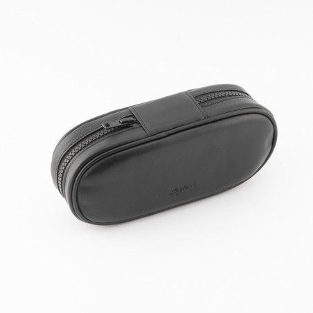 BUSTA PORTAPIPE SASIENI A BAULETTO NAPPA NERA - 2 PIPE