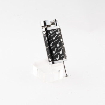 ACCENDINO LUBINSKI PER PIPA PROFESSOR - NERO E PIPETTE CROMO CON PIGINO