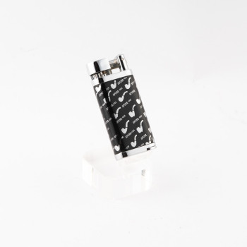 ACCENDINO LUBINSKI PER PIPA PROFESSOR - NERO E PIPETTE CROMO CON PIGINO