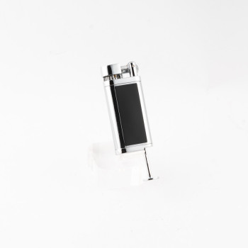 ACCENDINO LUBINSKI PER PIPA PROFESSOR - NERO E CROMO CON PIGINO