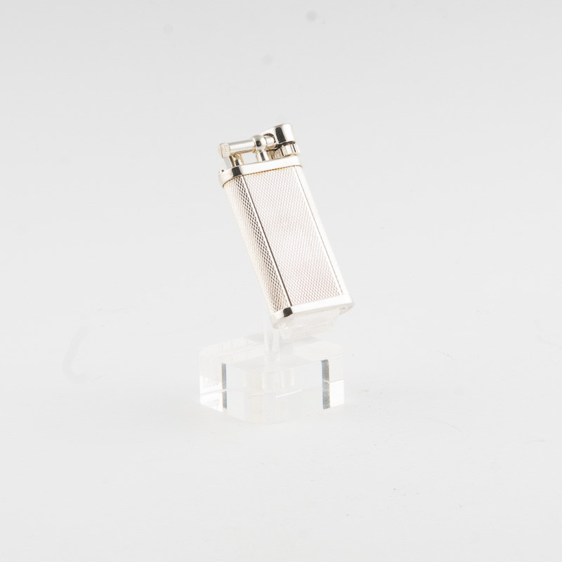 ACCENDINO DUNHILL UNIQUE BARLEY SILVER PLACCATO ARGENTO GRANA DI RISO - VALVOLA PIPA