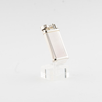 ACCENDINO DUNHILL UNIQUE BARLEY SILVER PLACCATO ARGENTO GRANA DI RISO - VALVOLA PIPA