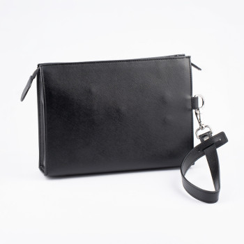 POCHETTE PORTASIGARI CARTUJANO CON PORTA-ACCESSORI ESTRAIBILE NERO SAFFIANO