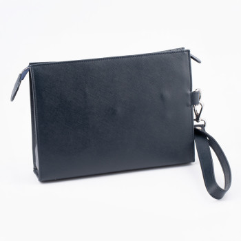 POCHETTE PORTASIGARI CARTUJANO CON PORTA-ACCESSORI ESTRAIBILE BLUE NAVY SAFFIANO