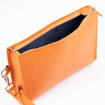 POCHETTE PORTASIGARI CARTUJANO CON FIASCHETTA ARANCIONE SAFFIANO