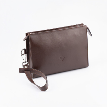 POCHETTE PORTASIGARI CARTUJANO CON PORTA-ACCESSORI ESTRAIBILE TESTA DI MORO SAFFIANO